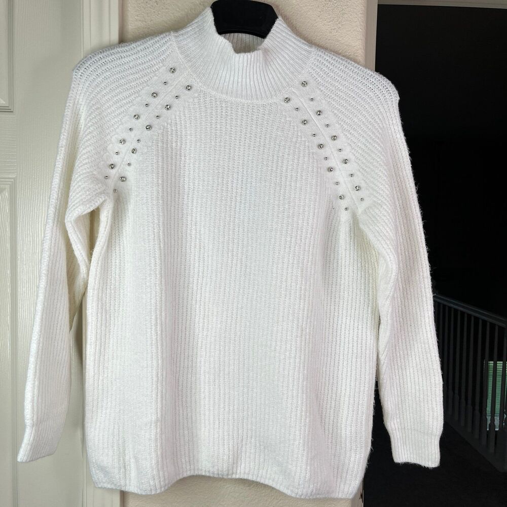 NWT Women's Liz Claiborne Long Sleeve With Rhinestones Sweater Size PXXL #593